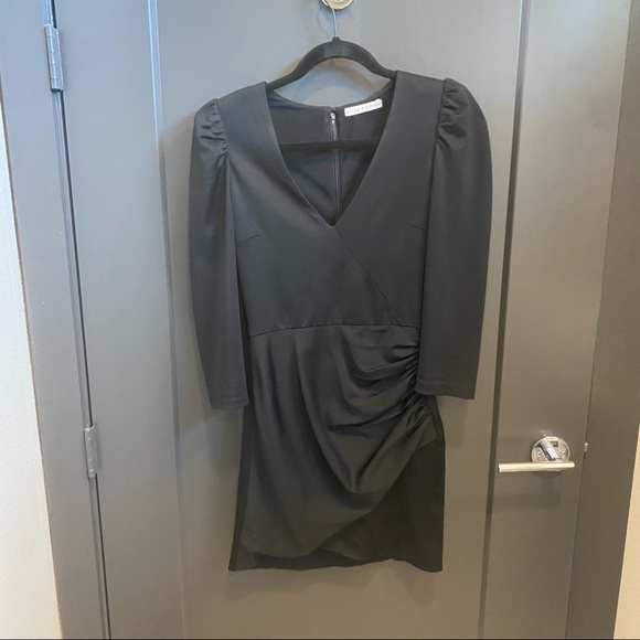 Alice and Olivia Judy 3/4 Sleeve Ruched Dress black - Picture 3 of 5